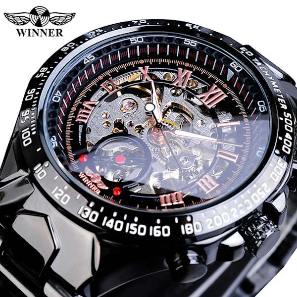 Vinnare Nytt nummer Sport Design Bezel Golden Watch Herrklockor Toppmärke Lyx Montre Homme Klocka Herr Automatisk Watch GMT852-2