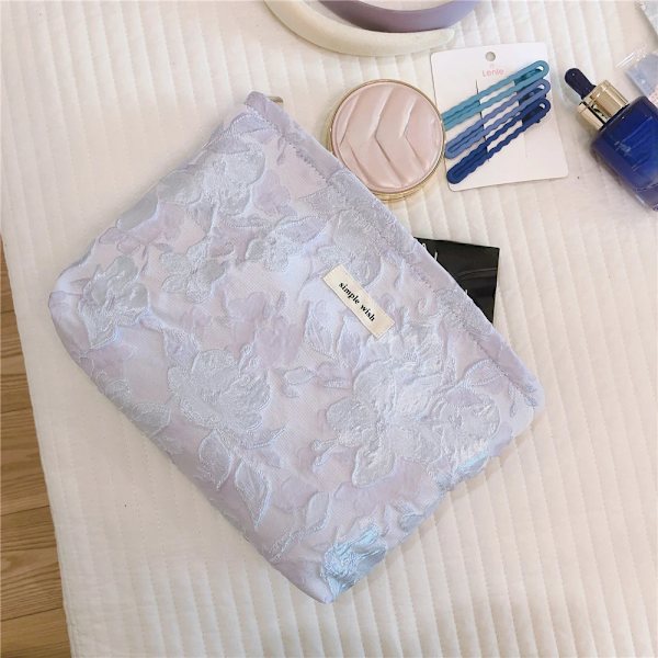 Canvastyg Damkosmetikväska Dam Clutch Nytt blommiga sminkväskor Rese sanitetsbinda Organizer Förvaringspåse S