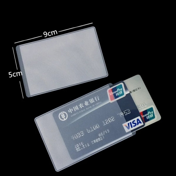 10 STK Transparnt cover Skyddshållare PVC Vattentät Kredit-ID Visitkort Skydd Dokument-ID Badge- case Clear