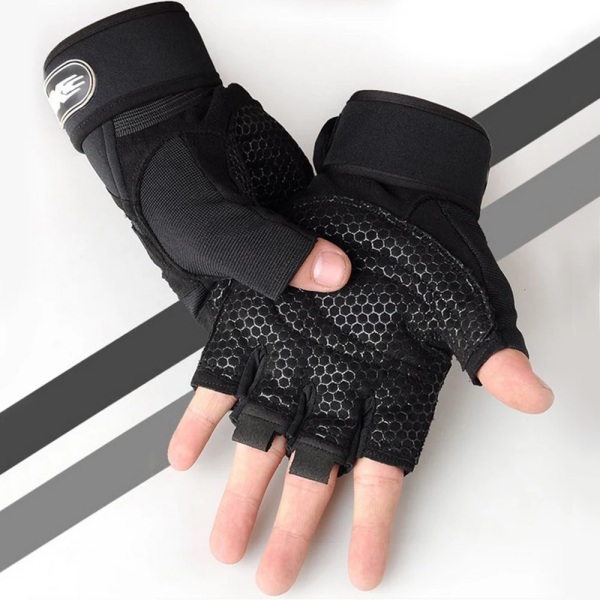 Cykling Fingerless Handske Sommar Tunna Gym Fitness Handskar Andningsbar Combat Tactics Handskar Anti-halk Stötsäker Guantes Ciclismo Black A L