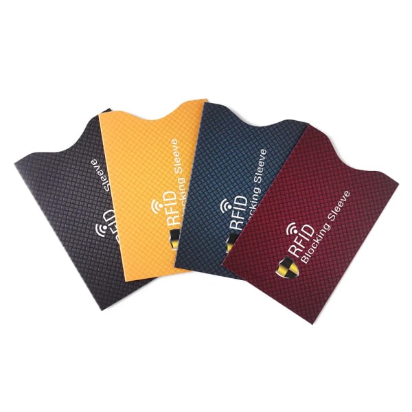 5 st Stöldskydd för RFID kreditkortsskydd Blockerande korthållare ärm Hudfodral Case Case Nytt Style 2-gold