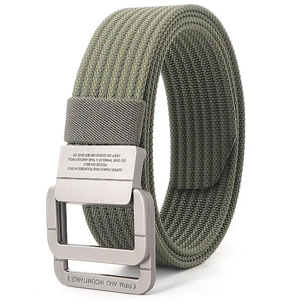 Snygga män Bälten Dubbla ringar Metall Skjutspänne Canvas Stickad Snabbtorkande Jeans Accessoarer Utomhus midjerem Unisex Cinto Color7 110cm
