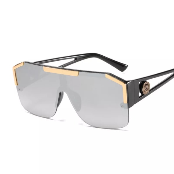 Nya lyxiga Oversized Man Solglasögon Brand Designer Solglasögon För Kvinna Mode Gradient Square Shades Silver as picture