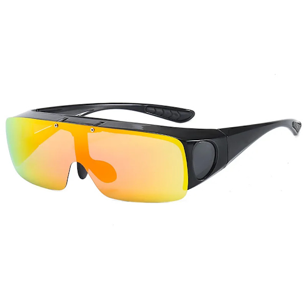 UVLAIK 2021 Flip Up Polarized Solglasögon Kvinnor Män Night Vision Glasögon Glasögon Utomhuskörning Fotokromisk passform över solglasögon Red Polarized