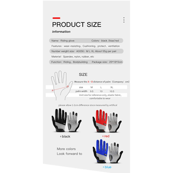 Vinter Höst Dam Cykelhandskar Full Finger Med GEL Pad Stötsäker MTB Mountain Vandring Cykel Cykel Handskar Black L