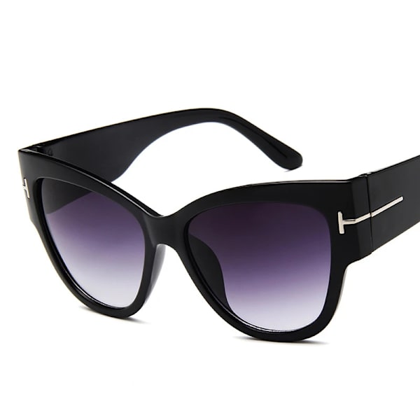 Nytt Tom Modemärke Designer Cat Eye Dam Solglasögon Dam Gradient Points Solglasögon Big Oculos feminino de sol UV400 Black Leopard multi