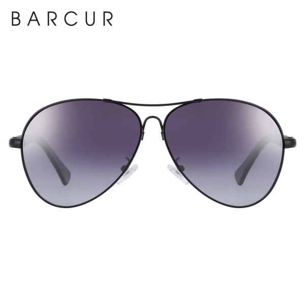 BARCUR Design Solglasögon i titanlegering Polariserade Solglasögon för män Dam Pilot Gradient Glasögon Spegelskydd Oculos De Sol Gun Gradient Gray BARCUR