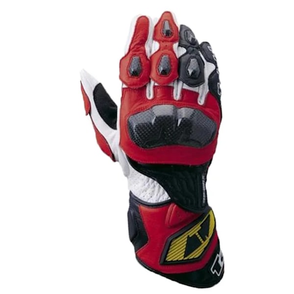 Taichi Motorcykel Racing Kolfiber Andningsbara Läderhandskar Off-Road Motorcykel Racing Perforerade Läder Skyddshandskar red M