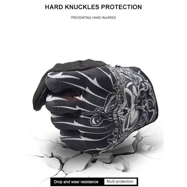 Sommar Motorcykelhandskar Hel Finger Motocrosshandskar Pekskärm Körning Mtb Moto Handskar För Dödskalle Brittisk Flagga Turnering Karta Red-Suomy XL