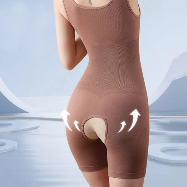 Bantning Body Kvinnor Öppen gren Shapewear Korsett Body Shaper Modellering Underkläder Rumplyftare Magkontroll Trosor Underkläder Black M L 50-65kg