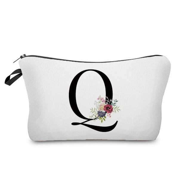 Brudtärna sminkväska Blomma alfabetet printed förvaringsväska Kosmetikväskor för bruden Brudtärna förslag present Vacker damväska hz2474 Flower Bag