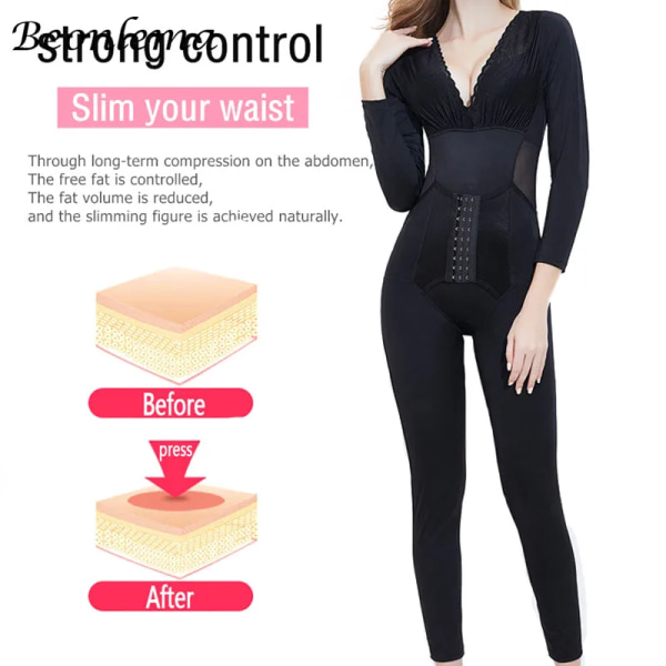 Helkroppssexiga Shapewear för kvinnor Rumplyftning Bantning Shapers Sömlös hållning Korrigerande armar Formning Leggings Bodysuit Nude XL