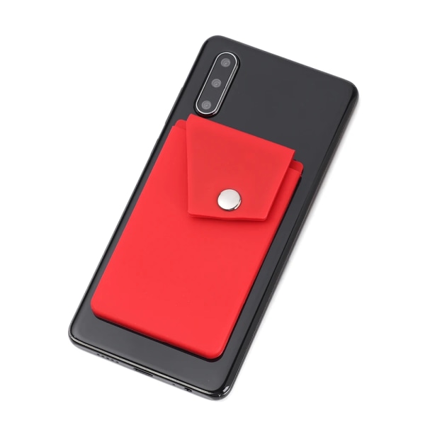 1 st självhäftande silikon mobiltelefon case med Snap Pocket Smart Back Stick-on Kreditkortshållare Universal Cash Case A-4