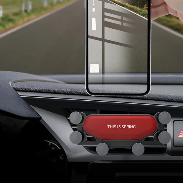 Biltelefonholder Universal Gravity Luftventil Mount Clip Support Smartphone til kompatibel med iPhone 11 Max Pro XS MAX Suporte Celular Carro Red