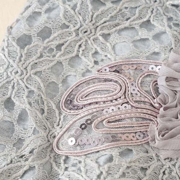 Dam Beanie Hatt med Spets för Vår & Höst - Unik Svart Hatt med Blommor - Etnisk Stil Stickad Mössa khaki