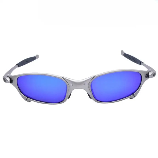 MTB Man Polarized Solglasögon Cykelglasögon UV400 Fiskesolglasögon Metall Cykelglasögon Cykling Glasögon Ridglasögon B2-1 Blue