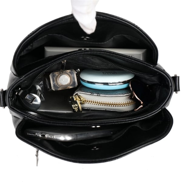 Små crossbody-väskor i massivt läder för kvinnor Nya enkel väska med flera fickor, designer Casual axelväskor Sac A Main Green-2