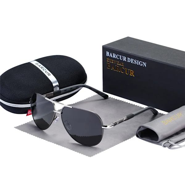 BARCUR Solglasögon för män Polarized UV400 Skydd Körning Solglasögon Kvinnor Man Oculos de sol Gun Gray BARCUR