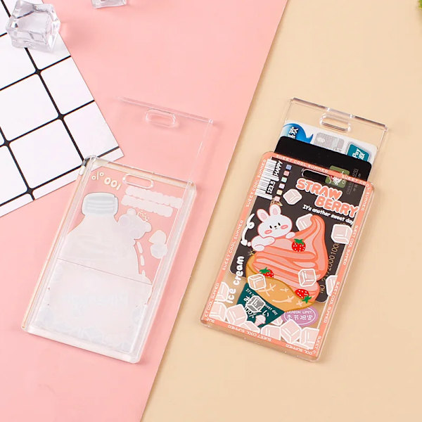 2022 Ny Kawaii hårdplast klar akryl Cover Case ärm Flicka Student-ID Namn Case d