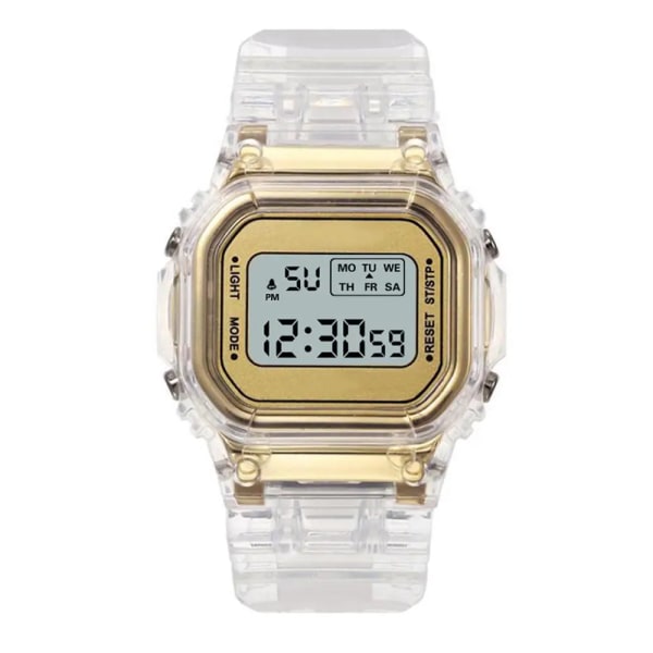 Mode Män Dam Klockor Guld Casual Transparent Digital Watch Lover's Gift Clock Barn Barnarmbandsur Kvinnlig klocka 176 pink