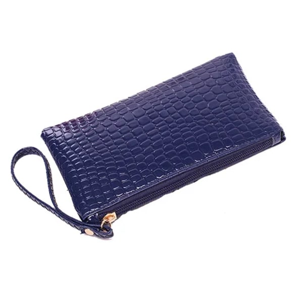 Mode Kvinnor Kosmetikväska Dragkedja Liten sminkväska Resande Nödvändig Dam Kosmetika Clutch Handväska Toalettartiklar Organizer Case dark bule