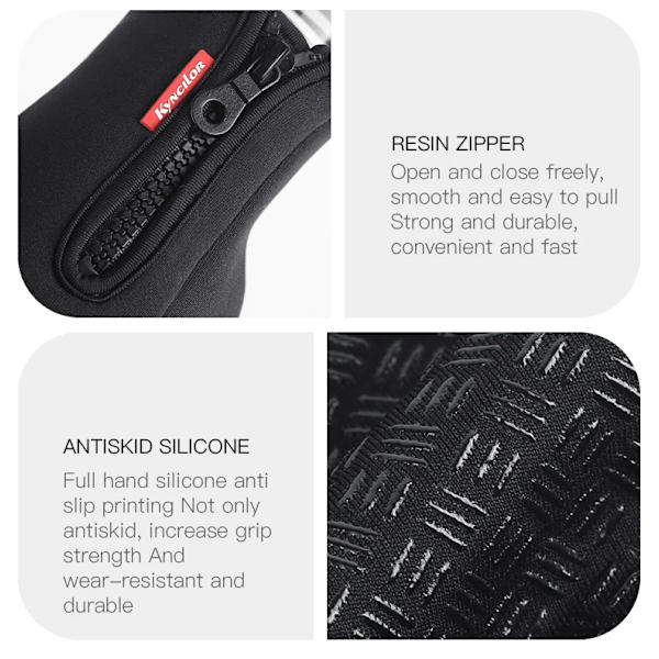1st Unisex Touchscreen Vinter Thermal Varma Helfingerhandskar för Cykling Cykel Cykel Skidor Utomhus Camping Vandring Motorcykel Silver M