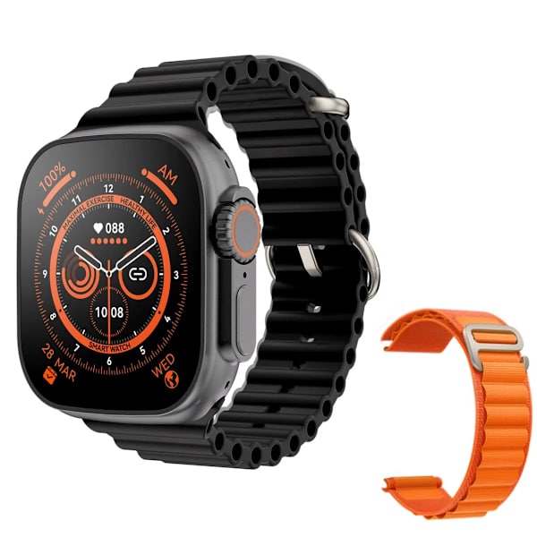 Smart Watch Ultra 8 NFC GPS Track 49mm Herr Dam Smartwatch Series 8 Termometer BluetoothCall Vattentät Sport För Apple BlackHY Orange NL