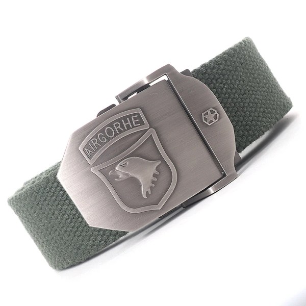 Canvas militärt taktiskt bälte män Hög kvalitet brett metall slät spänne bälte Byxor Tillbehör Ny unisex utomhusträningsbälte Blue rice belt 130cm
