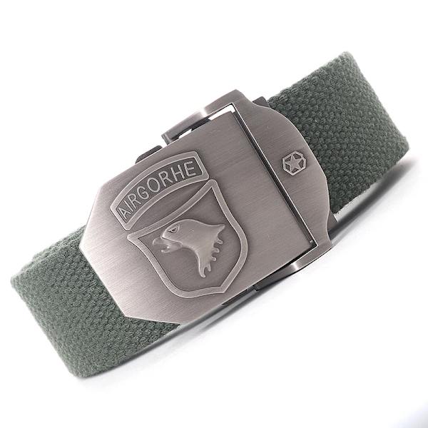 Canvas militärt taktiskt bälte män Hög kvalitet brett metall slät spänne bälte Byxor Tillbehör Ny unisex utomhusträningsbälte Deep khaki belt 110cm