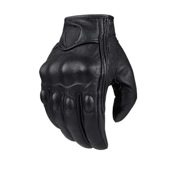 Motorcykelhandskar Svarta Racing Äkta Läder Motorcykel Vita Väg Racing Team Handskar Män Sommar Vinter non perforated-B M