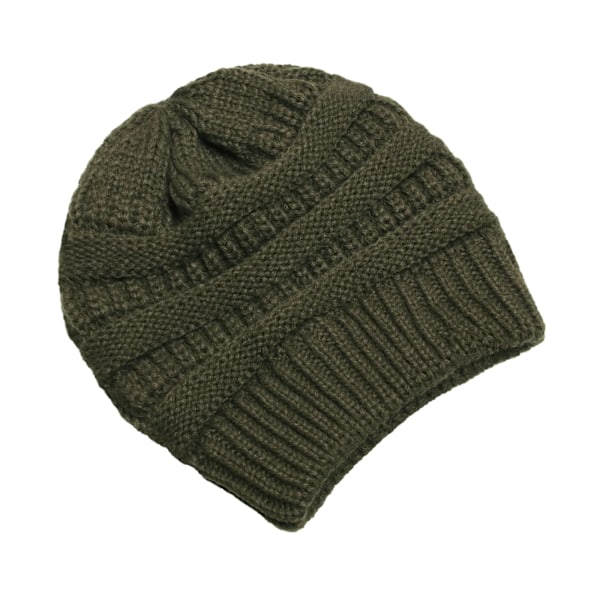 25 Färgade Enfärgade Beanies Kvinnor Stickade Beanie Hatt Mode Höst Vinter Varma Hattar SkulliesCap För Kvinnor Army green