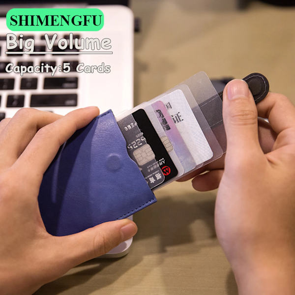 DAX V3 Äkta läder Smal bärbar korthållare ID Kreditskydd Gradient Kvinnor Män Plånbok Case Pengar Väska V3 Red