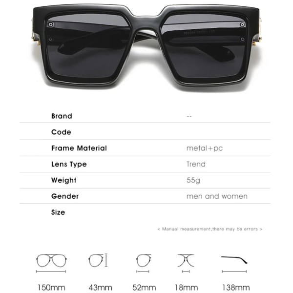 ZFYCOL Steampunk Solglasögon Herr Lyx Märke Designer Retro Trend Solglasögon Kvinnor Fyrkantiga Anti-Bländning Körglasögon Man C6White SilverMirror Other