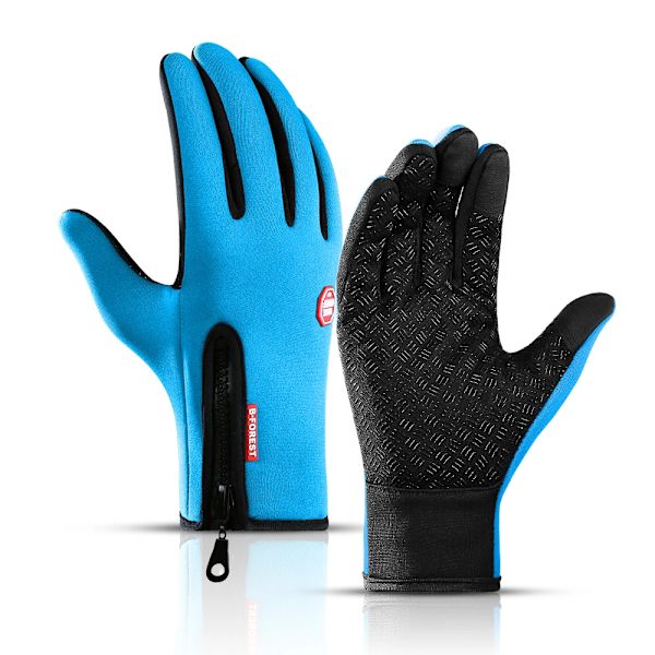 Pekskärm Vindtät utomhussporthandskar Män Kvinnor Vinterhandske Fleece Thermal Varma löparhandskar Anti-halk Cykelhandskar A0001-BU L