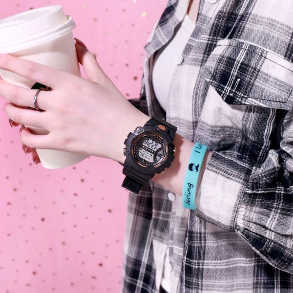 Digitala klockor för kvinnor Män Barn Watch 24 timmar Mode Watch LED Elektronisk Sport Kvinnlig Klocka reloj mujer Style 1(.319)