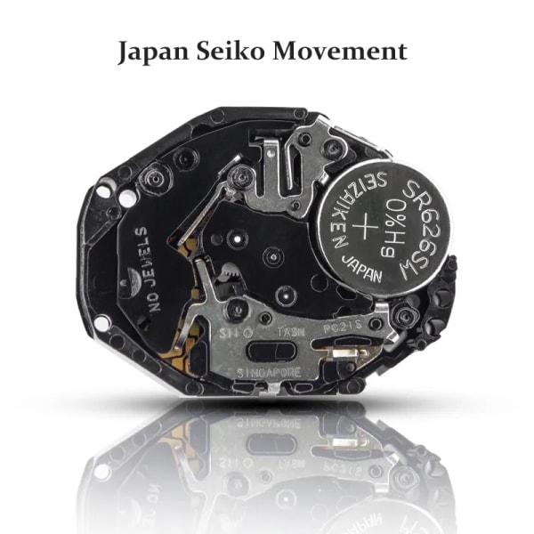 Japan Movement Ingen logotyp 40 mm roterande ram gummirem Quartz Analog Gold