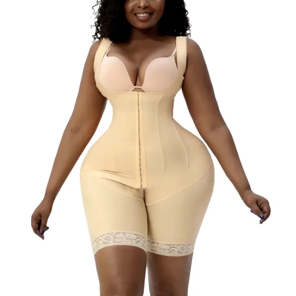 Fajas Colombianas Post-kirurgisk fettsugning Reductoras Postpartum gördel Steg 2 BBL Tummy Tucker Helkroppsskulptering Shapewear Khaki XXL