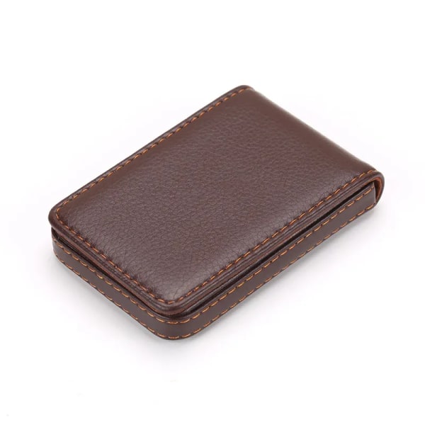 Ny visitkortshållare Herrkorts-ID-hållare Magnetisk attraktiv case Box Miniplånbok manlig kreditkortshållare Coffee
