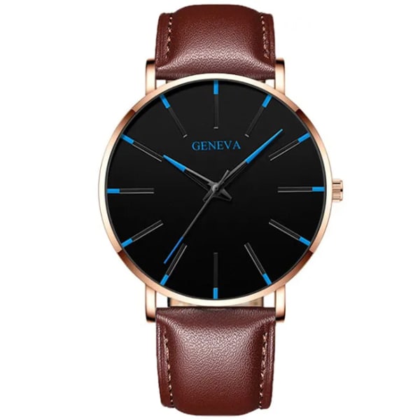 2023 Minimalistiskt herrmode Ultratunna klockor Enkla män Business Rostfritt stål Mesh bälte Quartz Watch relogio masculino Leather Blue Rose