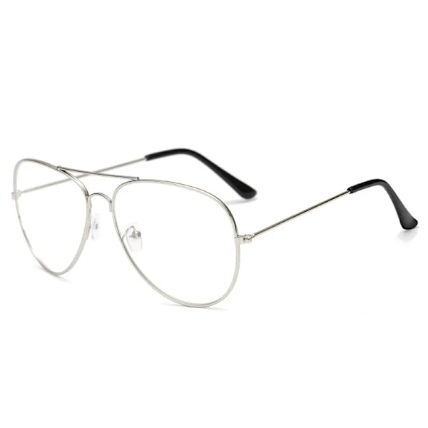 Varumärke Design Klassiska Aviation Solglasögon Dam Spegelkörning Retro Båge Polit Solglasögon Man UV400 Gafas De Sol För Män Silver Clear