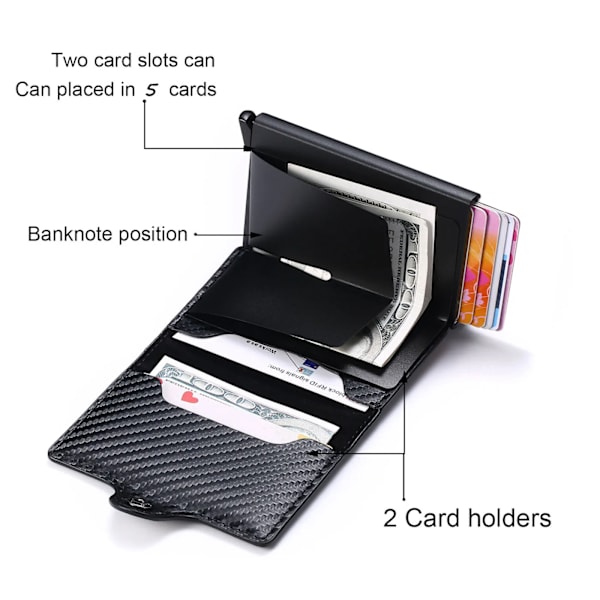 Gravyr Anpassat namn ID Kreditkortshållare Plånböcker Märke Märke Rfid Blockering Magic Läder Smal Miniplånbok Liten Pengaväska Handväska Red(Name Service)