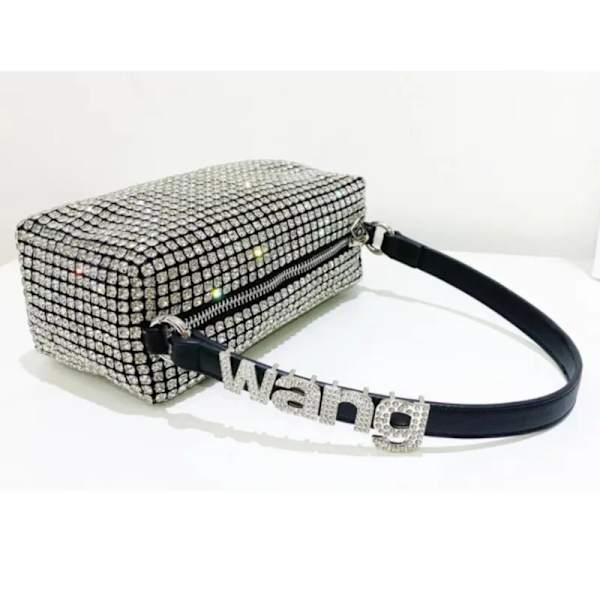 Damväska AW New Rhinestones Handväskor för kvinnor Väskor Diamonds Axelväska Handväska Dam Kvinnlig Crossbody-väska glänsande väska White 3