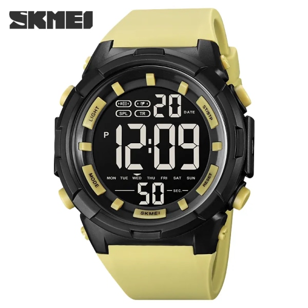 NYA SKMEI Mode Militära Sportklockor Alarm Countdown 50M Vattentät utomhus Digital Watch Herr LED Elektroniska Armbandsur Khaki