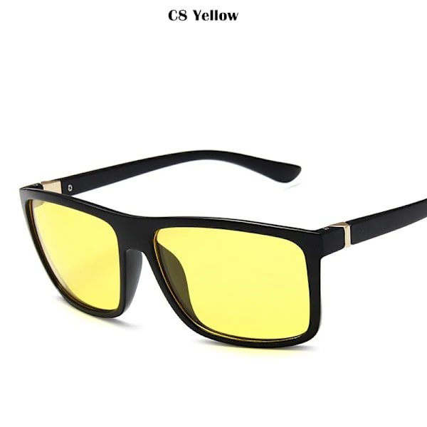 2023 Solglasögon herr Klassiska fyrkantiga solglasögon Brand Design UV400 skydd Shades oculos de sol hombre glasögon Driver Yellow MULTI