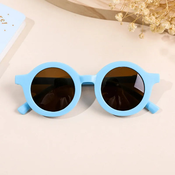 2023 Mode Runda Barn Solglasögon Klassiska Söta Flickor Pojkar Barn Solglasögon UV400 Skyddsglasögon Baby De Sol Gafas C-blue2