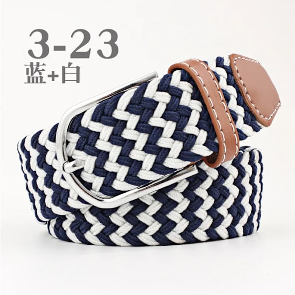 Canvasbälte utomhus taktiskt bälte unisex högkvalitativ canvasbälte för jeans Man Lyxiga Casual Straps Ceintures Bälten för kvinnor FB blue white(.1155) 3.3cmX107cm(.1155)