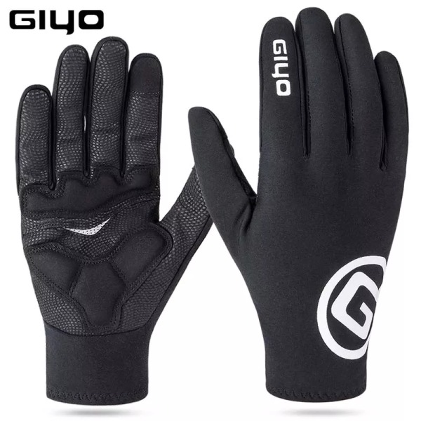 GIYO Vinterhandskar Vadderade Fleece Cykel Motorcykel MTB Cykel Handskar Cykel Full Finger Touch Screen Handskar Vattentåliga S-22-RD L