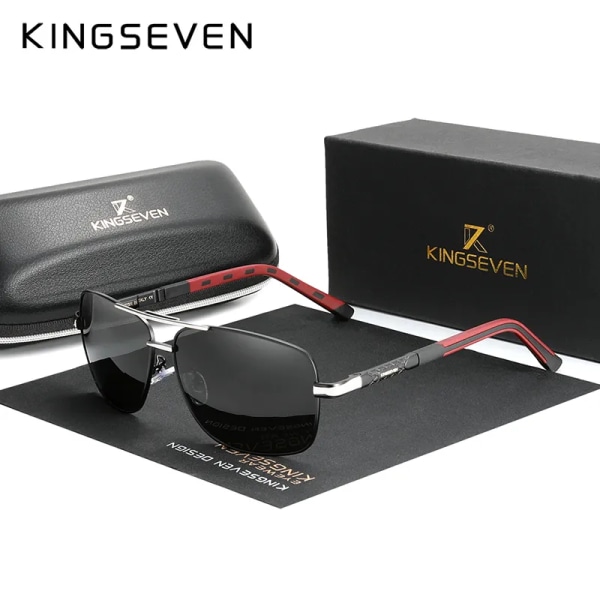 KINGSEVEN 2020 Aluminum Brand Pilot Polarized Solglasögon Män Kvinnor Modebåge Man Solglasögon för att köra Oculos de sol Mirror Silver Other