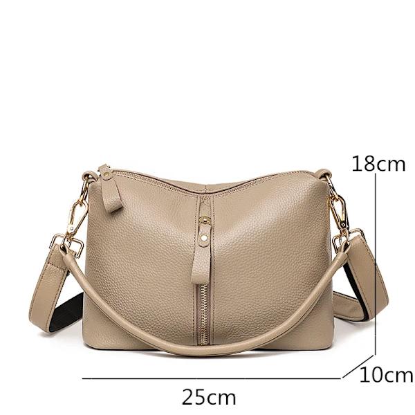 Väskor i äkta läder för kvinnor Casual Enkel Små handväskor för kvinnor Högkvalitativ naturlig nötkött Kvinnlig axlar Crossbody Tote Red