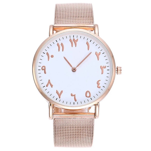 Reloj Mujer Modedesign Arabiska siffror Watch Dam Klockor Rose Gold Mesh Band Quartz Armbandsur Billigt pris Black